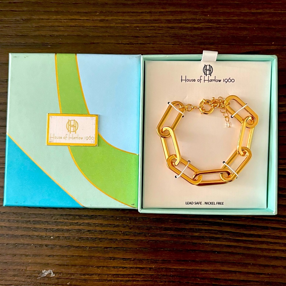 NEW House of Harlow 1960 Gold Bracelet